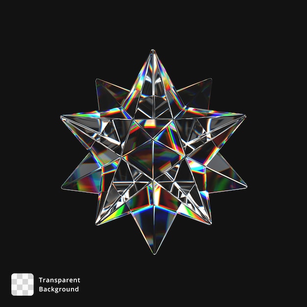 Icône 3D d'un objet abstrait en verre