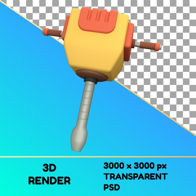 PSD icône 3d objet jack hammer