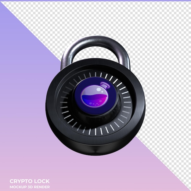 PSD icône 3d de l'osmose de verrouillage cryptographique osmo