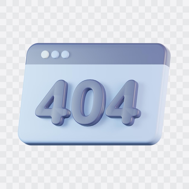 PSD l'icône 3d de la page d'erreur 404 n'a pas été trouvée