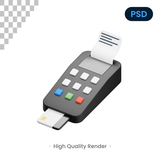 PSD icône 3d de paiement par carte psd premium
