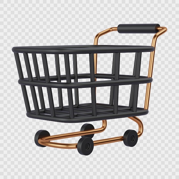 PSD icône 3d de panier d'achat