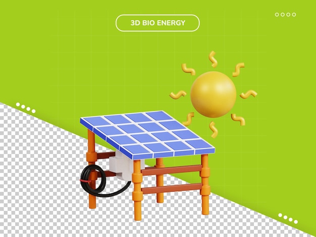 Icône 3d De Panneau Solaire