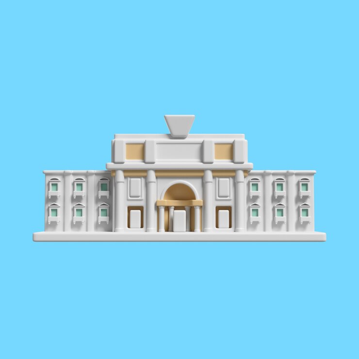 PSD ícone 3d para marco famoso da cidade