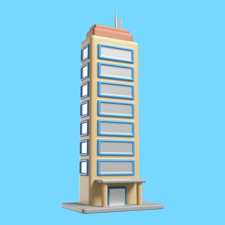 PSD ícone 3d para marco famoso da cidade