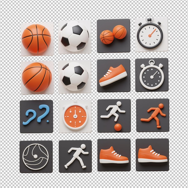 Icone 3D per sport e fitness