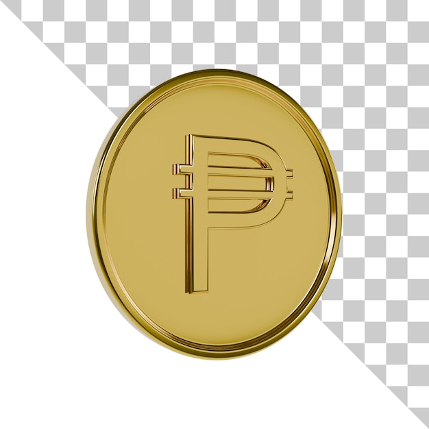 PSD icône 3d de pièce d'or de peso