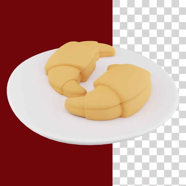 PSD icône 3d de la plaque de croissant