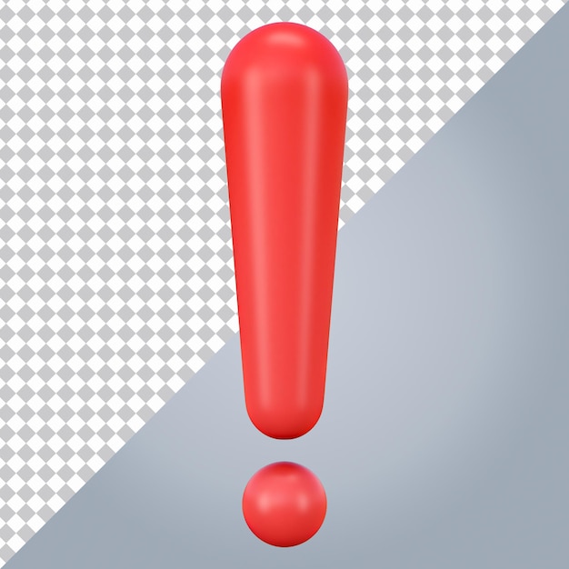 Icône 3d de point d'exclamation