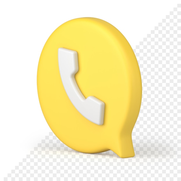Icône 3d réaliste appel téléphonique notification internet communication d'application mobile isométrique