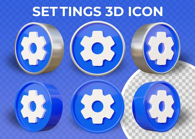 Icône 3d Réaliste De Paramètres Plats Isolés