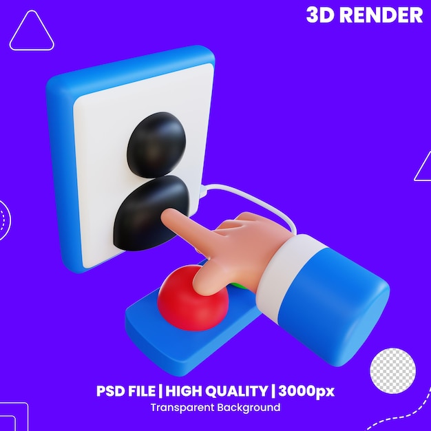 PSD Ícone 3d recrutar empregados