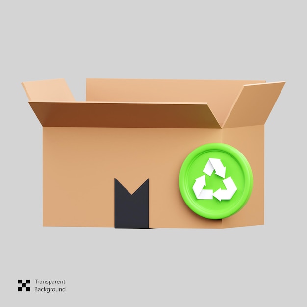 icône 3D de recyclage du carton