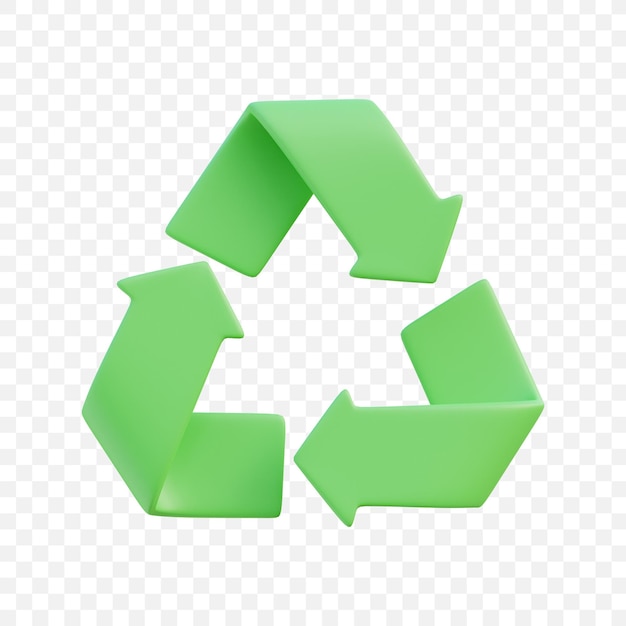 Icône 3D de recyclage vert