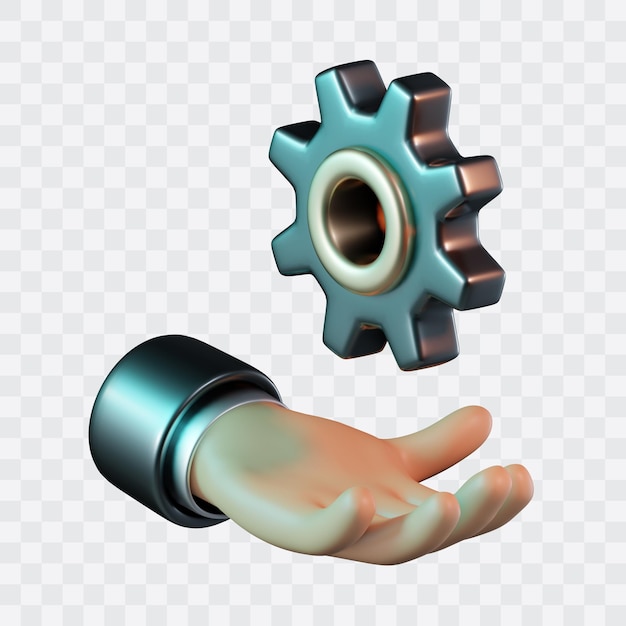 Icône 3D de réglage des gestes de la main