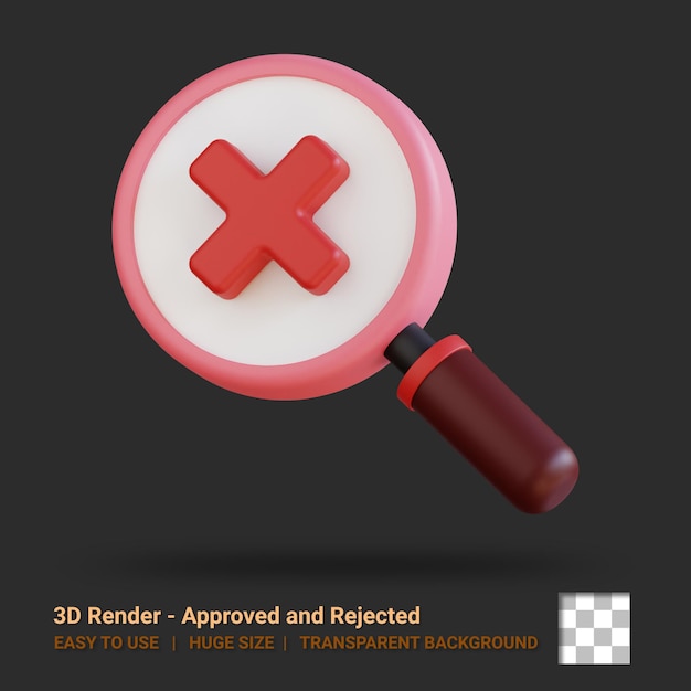 PSD icône 3d rejetée illustration avec fond transparent