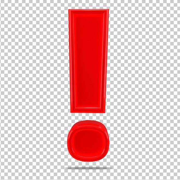 Icône 3d rouge d'avertissement d'exclamation