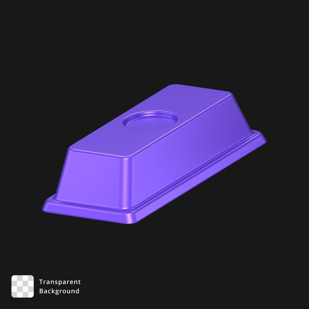 PSD icône 3d d'une seule barre violette