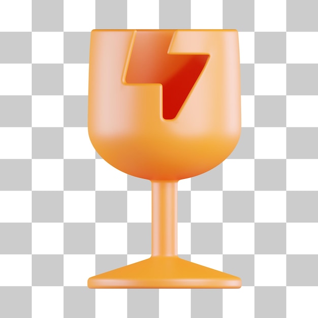 Icône 3D signe fragile