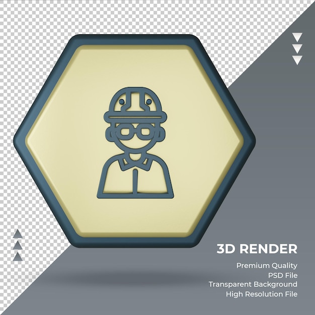 Ícone 3d sinal de fábrica do foreman renderizando a vista frontal