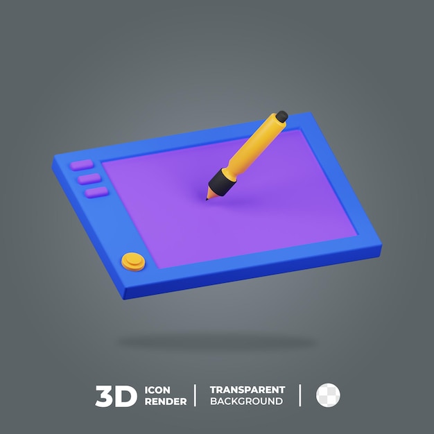 Icône 3D Stylo Tablette Graphique