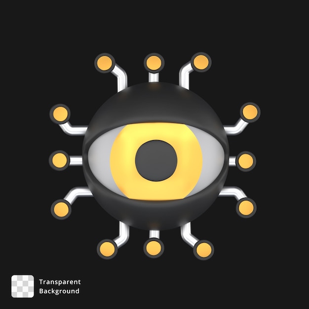 PSD icône 3d d'un système d'œil de sentinelle