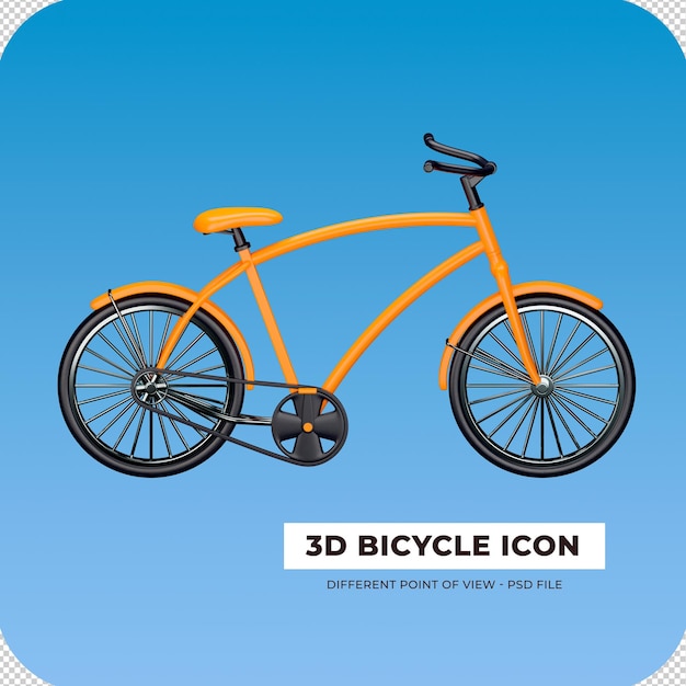 Icône 3d De Vélo Pour Le Web Et Les Médias