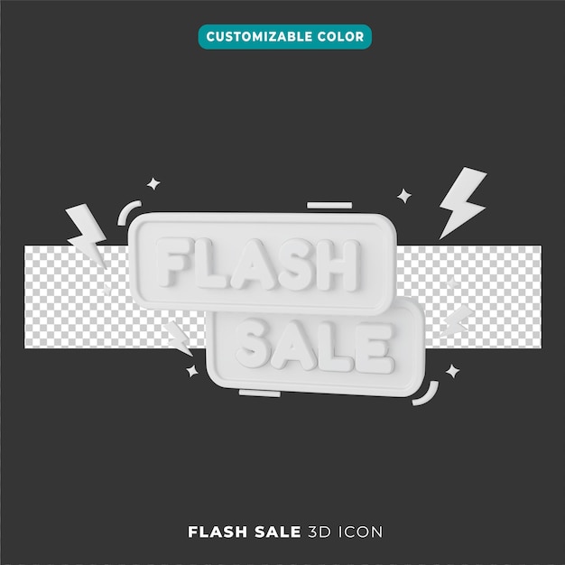 Icône 3D de la vente flash