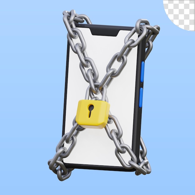 Icône 3D de verrouillage mobile
