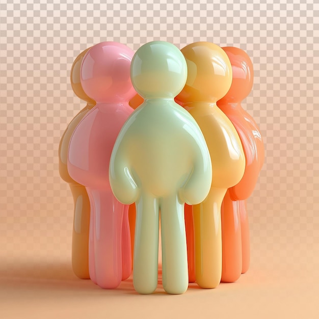 Icône 3D vibrante représentant le travail d'équipe et l'unité