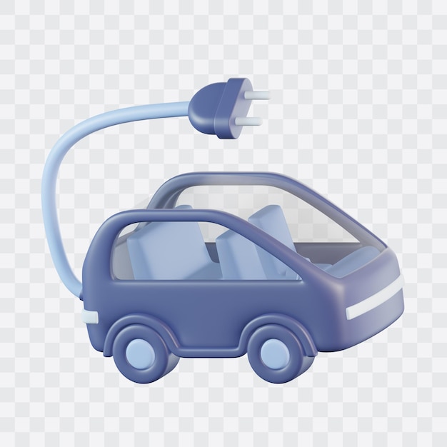 PSD icône 3d de la voiture écologique