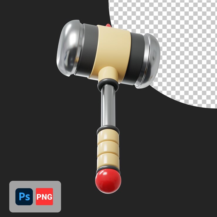 PSD icône 3d de vue de dessous de marteau