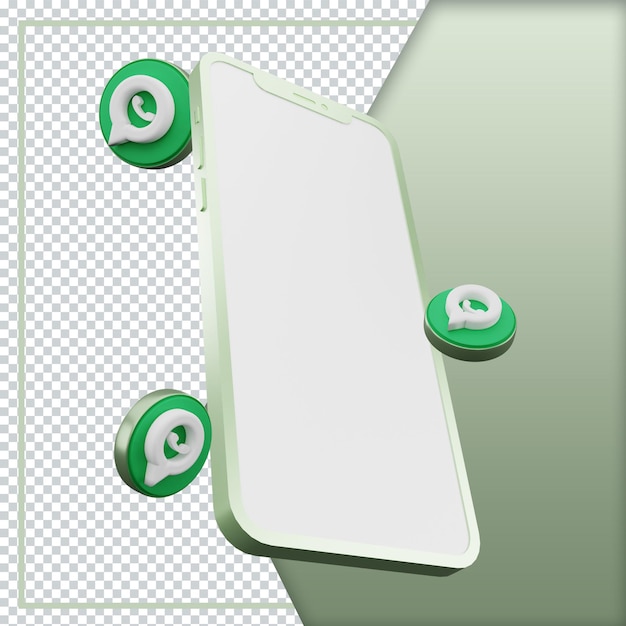 Icône 3d De Whatsapp Sur Une Maquette De Téléphone Mobile