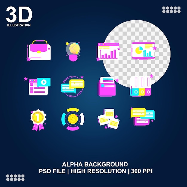 PSD icône 3d