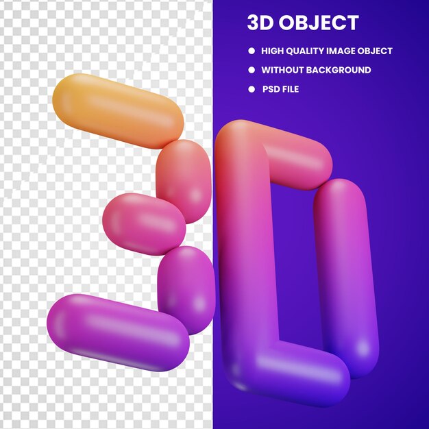 PSD icône 3d