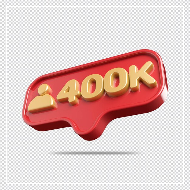 Ícone 400k seguidores ouro 3d