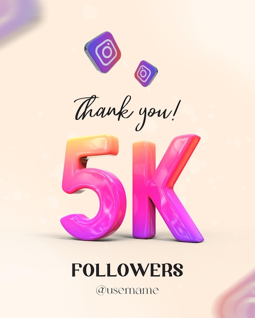 Ícone 5k seguidores no design do instagram