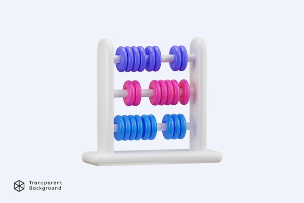 icône d'abaque concept d'éducation et de mathématiques illustration vectorielle de rendu 3D