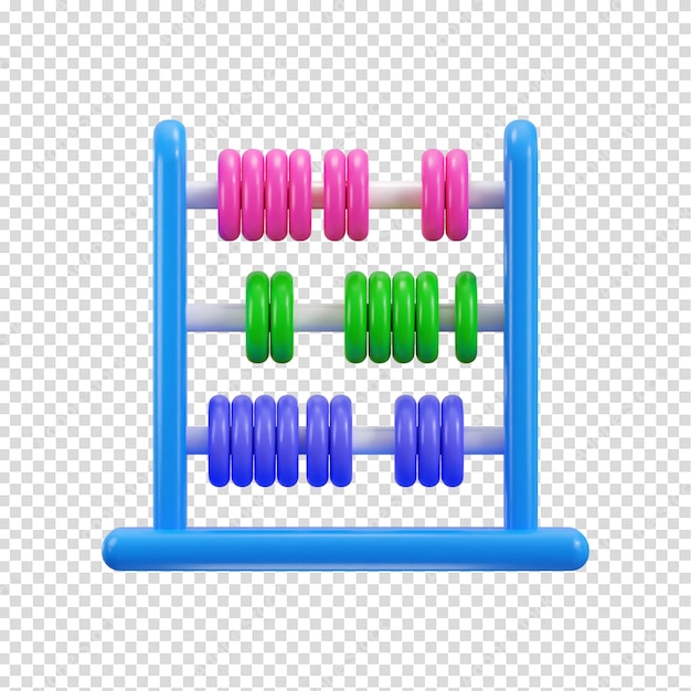 PSD icône d'abaque concept d'éducation et de mathématiques illustration vectorielle de rendu 3d