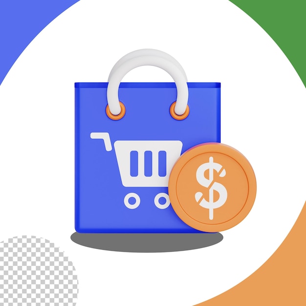 Icône d'achat en 3D Icône de paiement en 3D