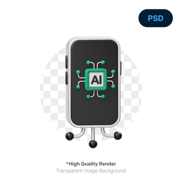 PSD icône ai smartphone 3d psd premium
