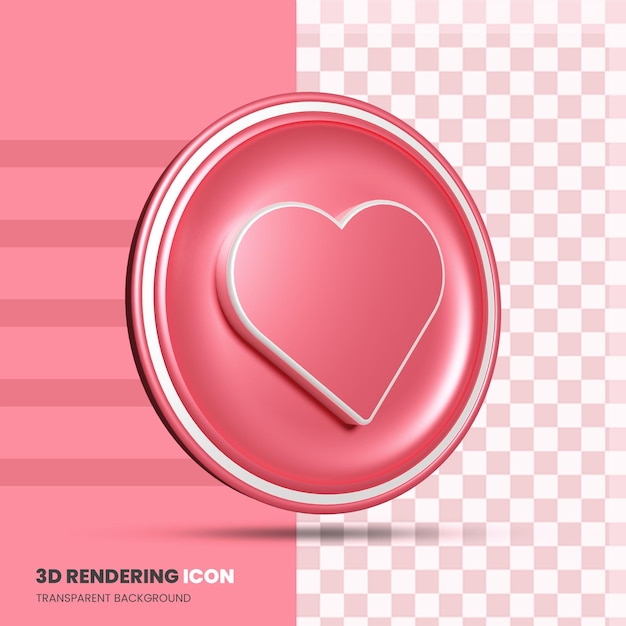 PSD icône de l'amour dans le rendu 3d