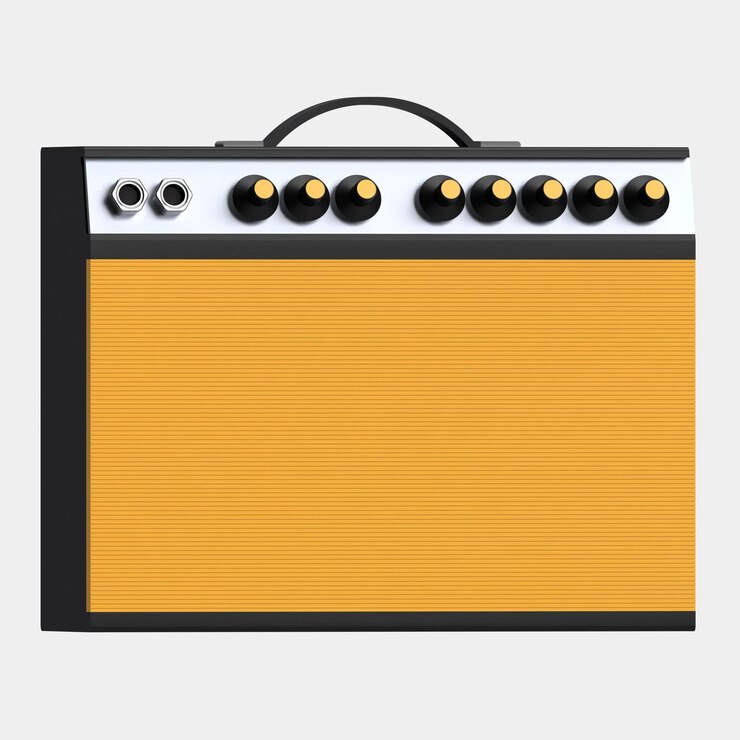PSD icône d'amplificateur de guitare vintage en 3d