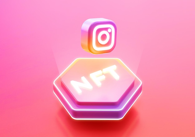 Icône De L'application Instagram Et Adoption De La Technologie Nft Non Fungible Token