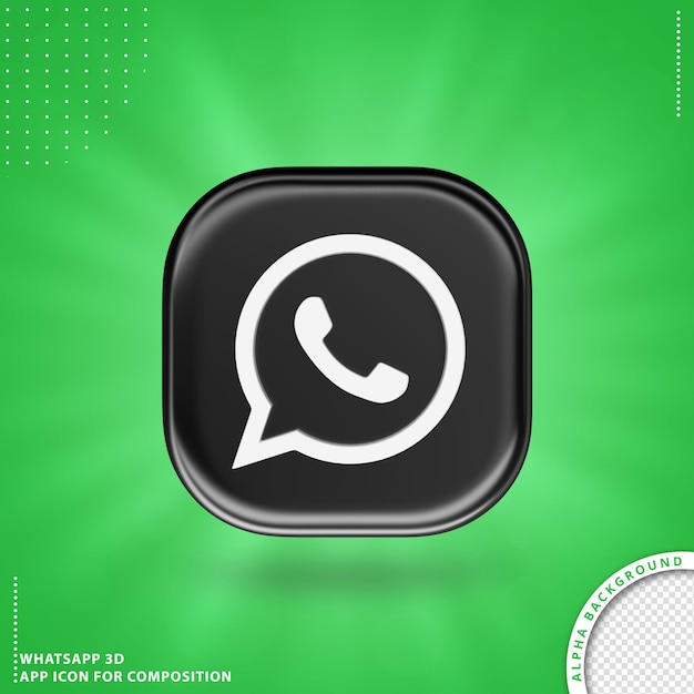 Icône D'application Whatsapp Pour Composition Noir