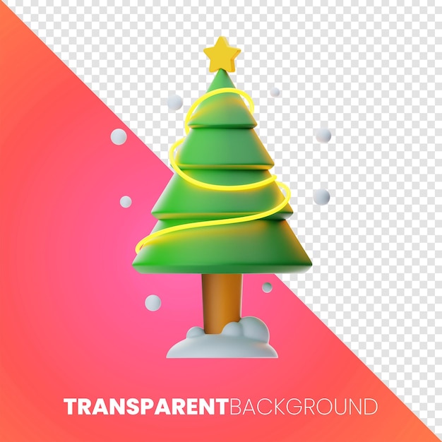 L'icône de l'arbre de Noël rendu 3d sur fond isolé