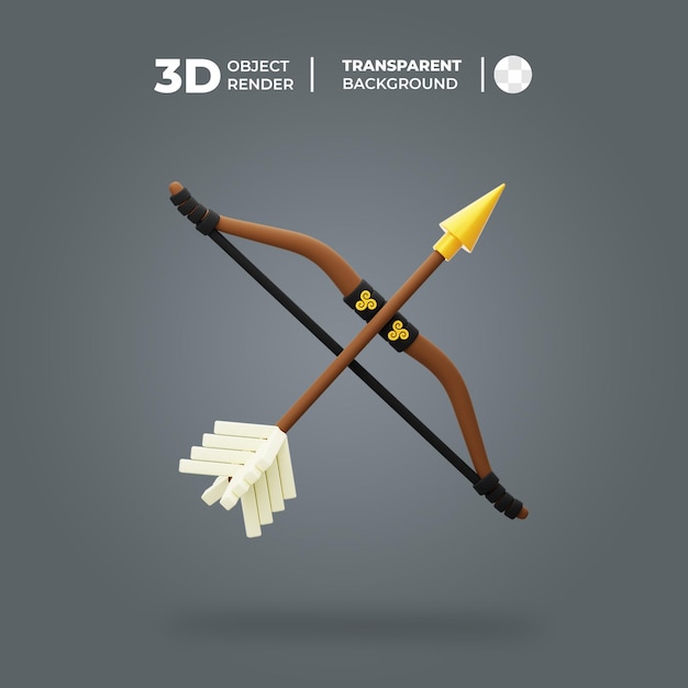 PSD icône d'arc d'archer 3d