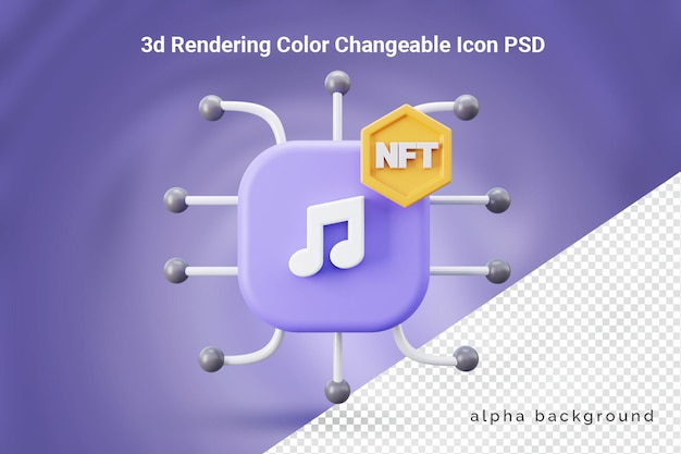 PSD icône audio 3d nft