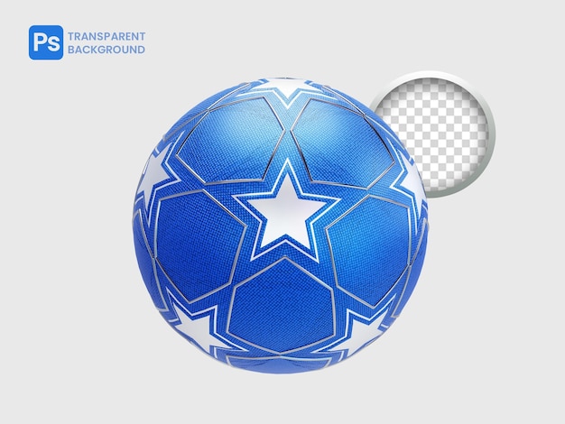 PSD Ícone azul de futebol 3d isolado em fundo transparente