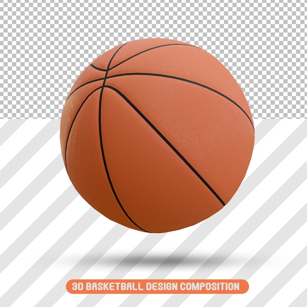 PSD icône de ballon de basket-ball réaliste 3d